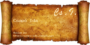 Csapó Ida névjegykártya